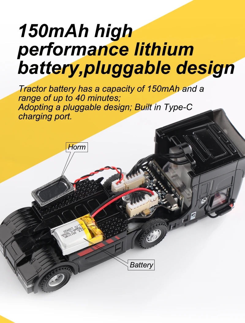Turbo Racing C50-T 1:76 C50 Remote Control Truck Simulated Vehicle Lights and Horn RTR Version Toy Car