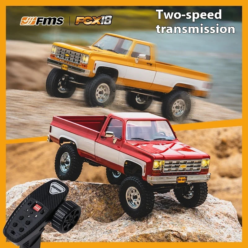 FMS FCX18 1:18 Chevrolet K10 Pickup Truck Officially Authorized Classic Retro Off-road Climbing RC Car Model RTR