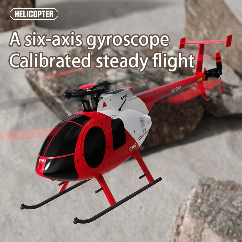 MD500 C189 Remote Control Helicopter Aircraft Add Optical Flow Positioning 6-Axis Gyro Dual Brushless Motors RC Heli for Adults