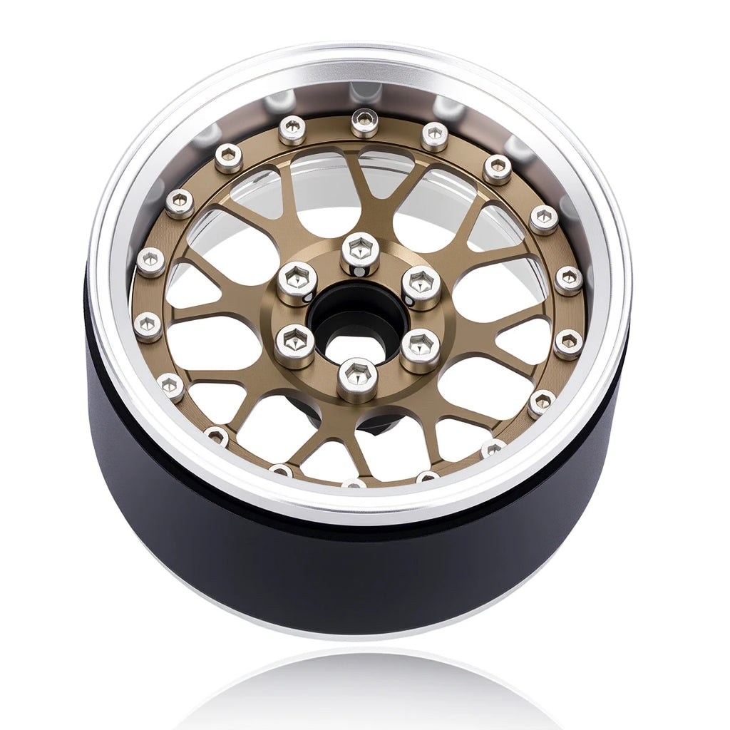 4Pcs Aluminum Alloy 2.2" Beadlock Wheels, Universal Fit for 1/10 RC Crawler Car Axial SCX10 II III & Traxxas TRX4