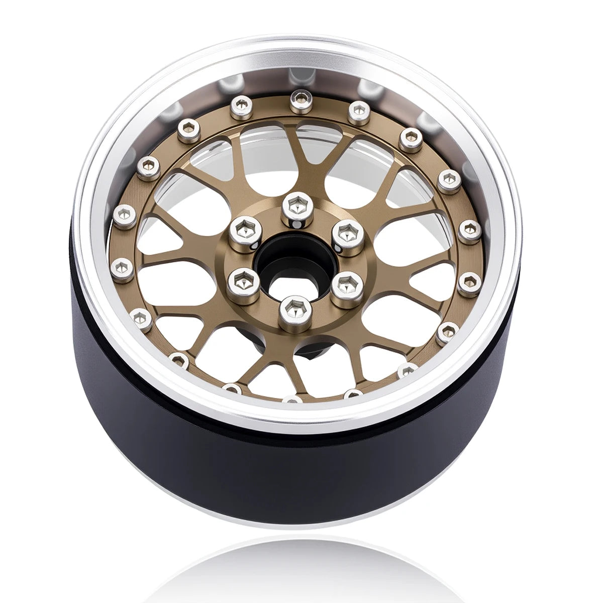 4Pcs Aluminum Alloy 2.2" Beadlock Wheels, Universal Fit for 1/10 RC Crawler Car Axial SCX10 II III & Traxxas TRX4