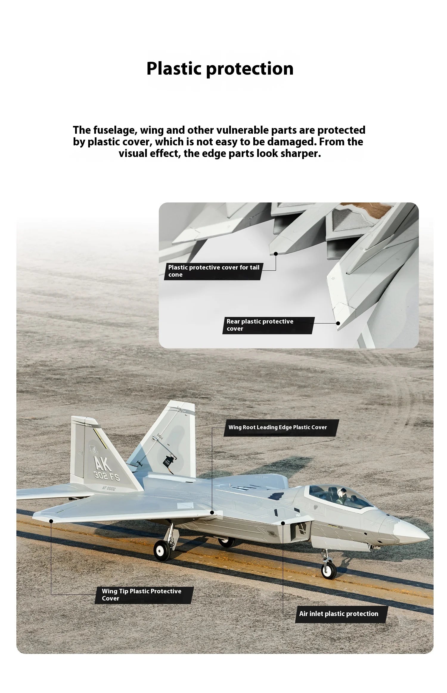 Freewing Flying Wing Model 70mm F-22 Raptor American "Raptor" Channel Fifth Generation Fighter Model Aircraft Toy Model