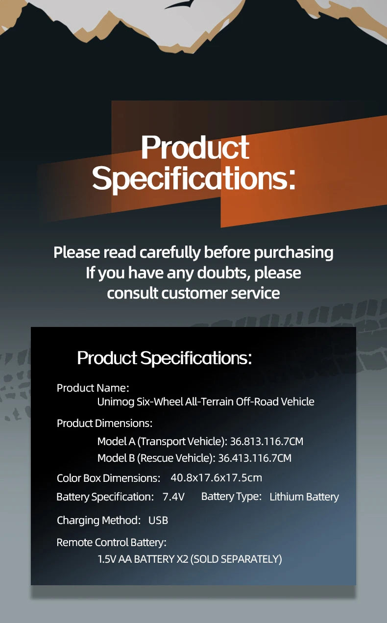 Kid Adult JJRC C8823 1/18 Six-Wheel All-Terrain Off-Road Vehicle Remote Control Car Esc 370 Motor Remote Control Truck Boy Toy