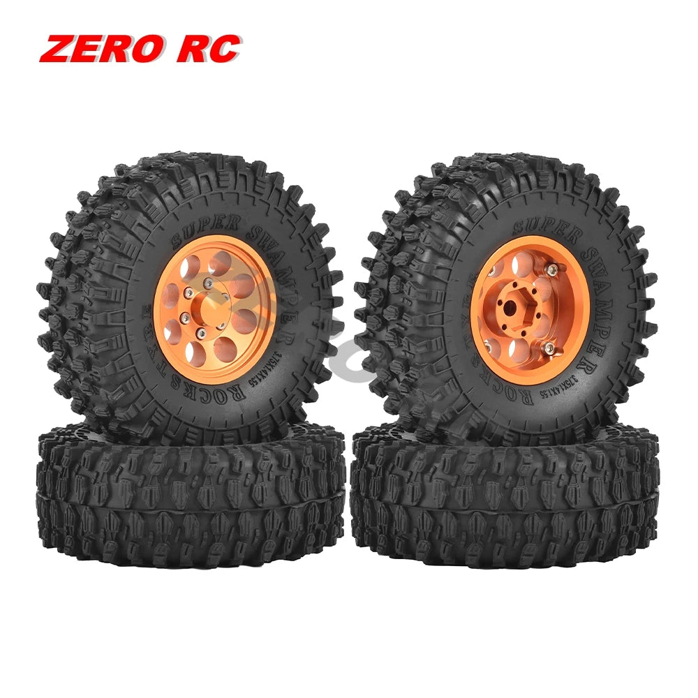 RC Crawler Car Soft 1.55" Off Road Mud Tires 76*27mm 95*35mm Foam Insert For D90 TF2 Tamiya CC02 LC70 MST JIMNY Blocks WHEEL