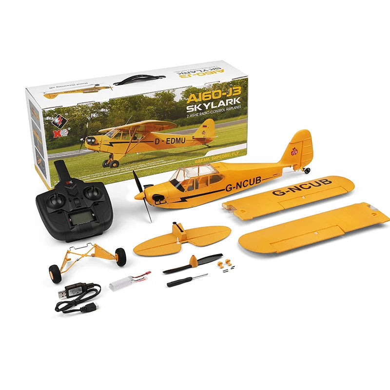 Hot Sale RC Plane RTF 2.4G Brushless Motor 3D/6G Remote Control Airplane  Wltoys A160 Upgraded J3-CUB Ready To Fly
