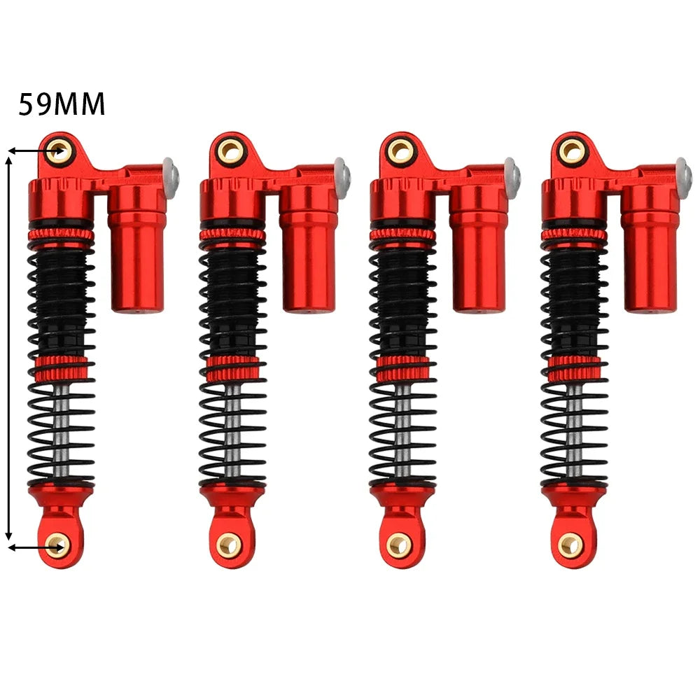 4pcs 53/59/66/78mm Aluminum Alloy Metal Shocks Absorbers Oil Damper for 1/18 RC Crawler TRX4M TRX-4M Bronco Defender Upgrade