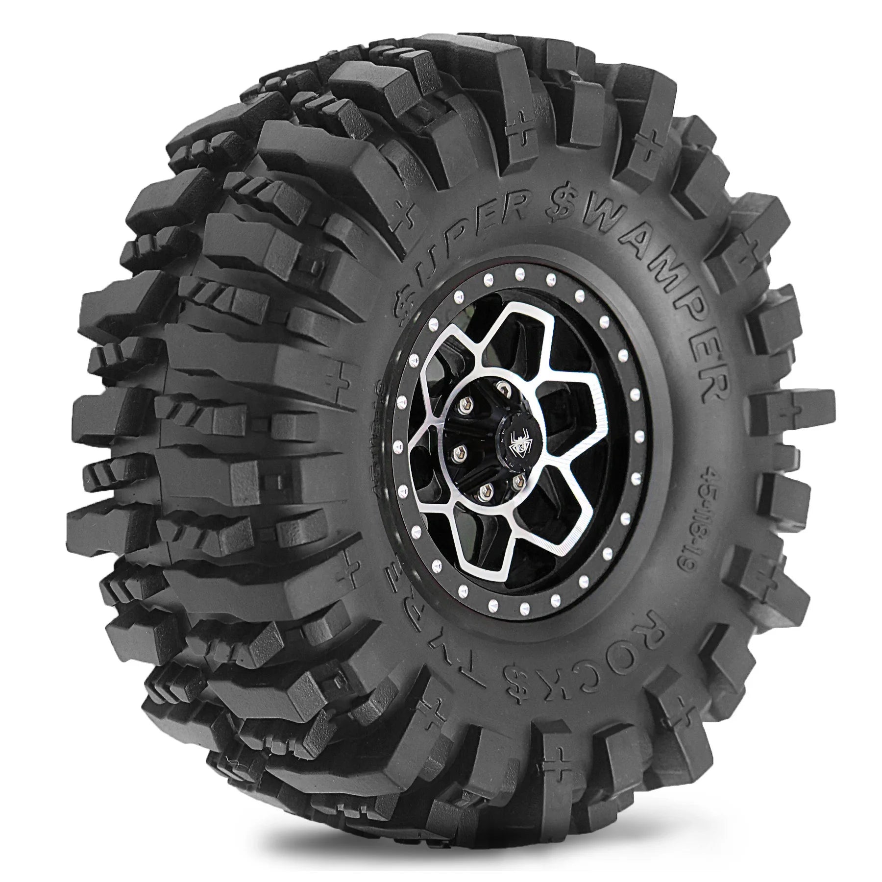 4-PCS 1.9 Beadlock Wheels and Tires OD 4.65'' for 1/10 Crawler Traxxas TRX4 Axial SCX10 II III Redcat Gen8 Gen7 12mm Hex