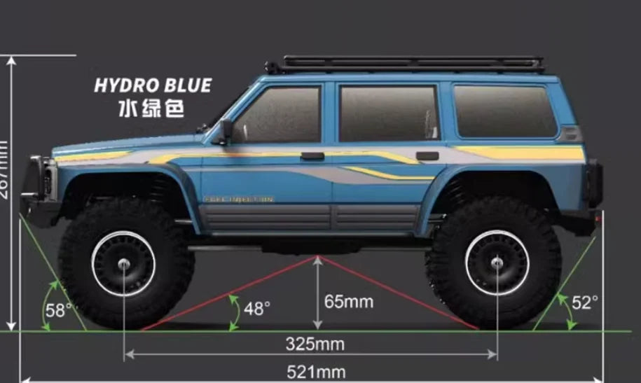 YK4107 Pro Brushless 1/10 Simulation Patrol RC Remote Control Brushless 4WD Differential Lock Climbing Car Off-road Vehicle Gift