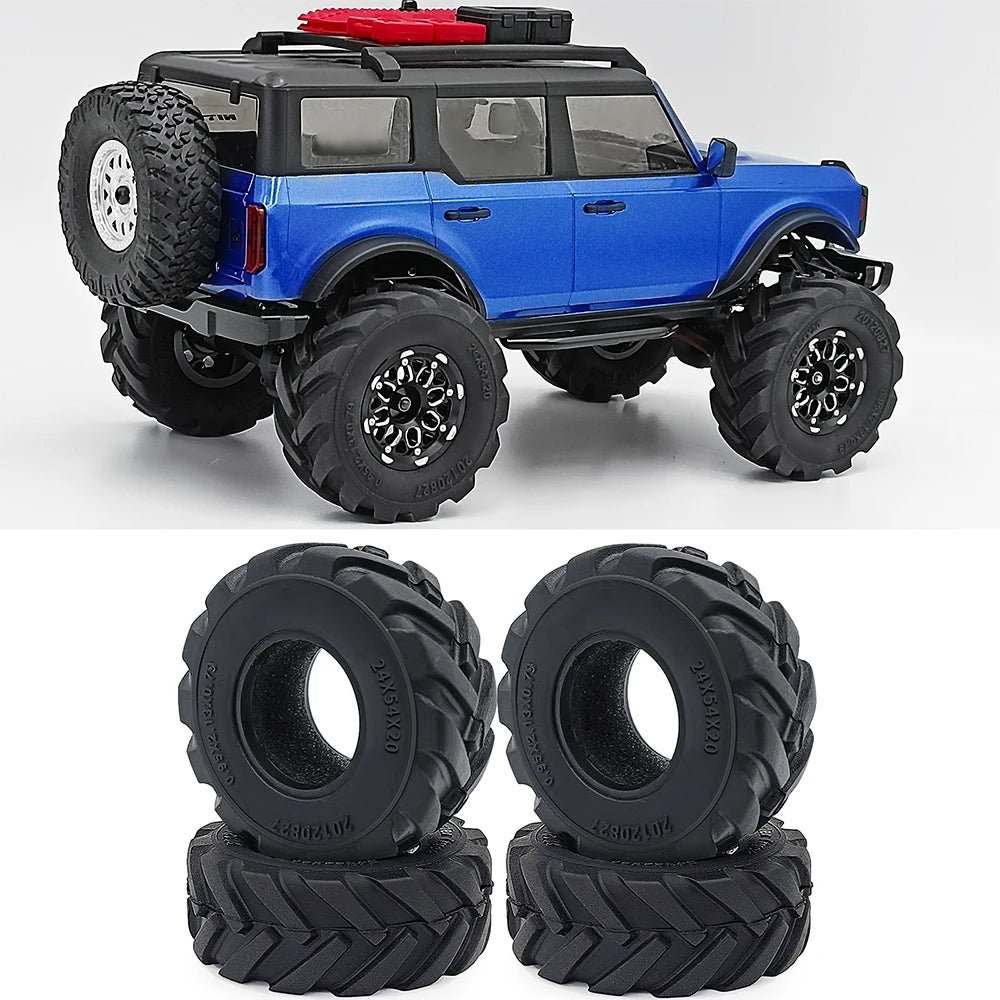 YEAHRUN 4Pcs 1.0inch Soft Rubber Wheel Tires 50/54/58/62/64/65mm for TRX-4M 1/18 Axial SCX24 1/24 RC Crawler Car Upgrade Parts