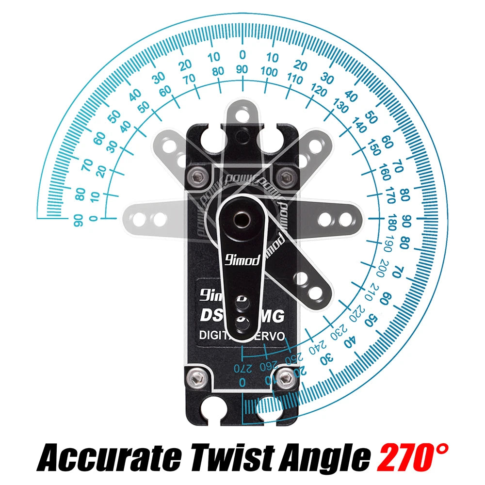 9imod 55kg Waterproof Servo IP67 180/270 Magnetic Sensor High Torque Coreless Digital Servo Full Metal Gear for 1/8 1/10 RC Cars