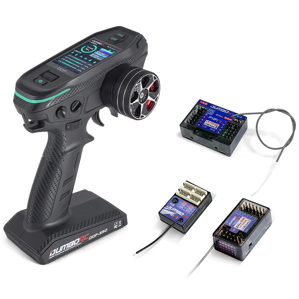 DUMBORC 2.4G 10CH Digital Radio Remote Controller DDF-350 Transmitter with Receiver  for RC Car Boat Tank LCD FHSS System