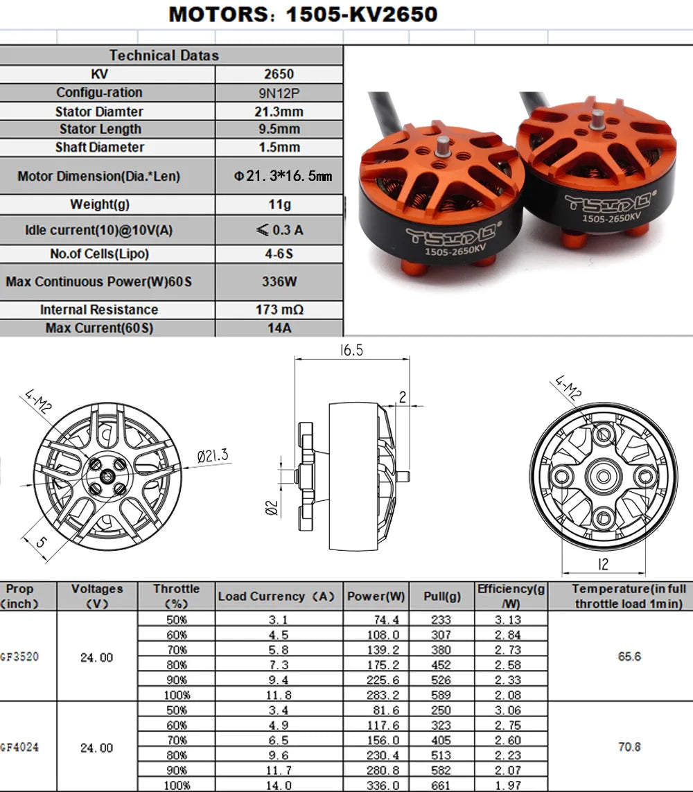 4PCS YSIDO 1103 1104 1204 1303 1404 1505 1604 Brushless Motor for RC FPV Fixed-wing Racing Drone RC Quadcopter RC Accessories