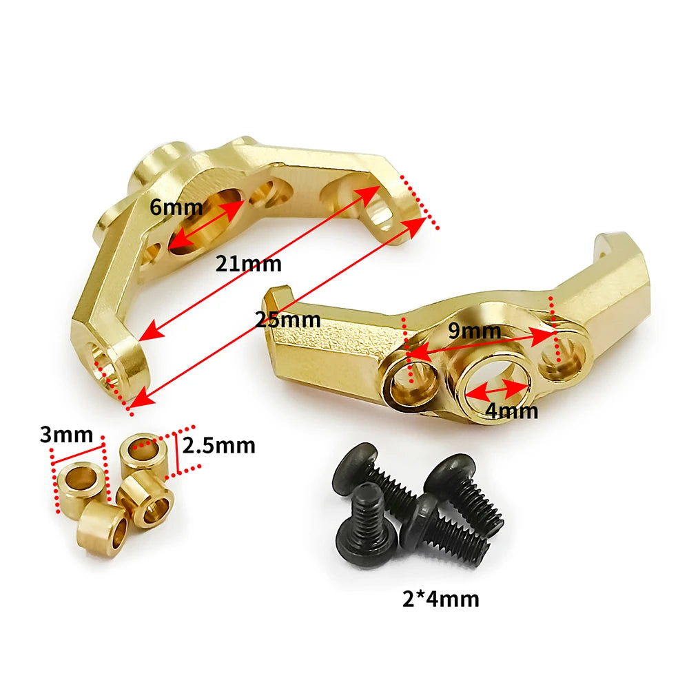 AXSPEED Brass Counterweight Caster Blocks Steering Knuckle Diff Cover Chassis Links for 1/18 TRX4M Bronco Defender Parts