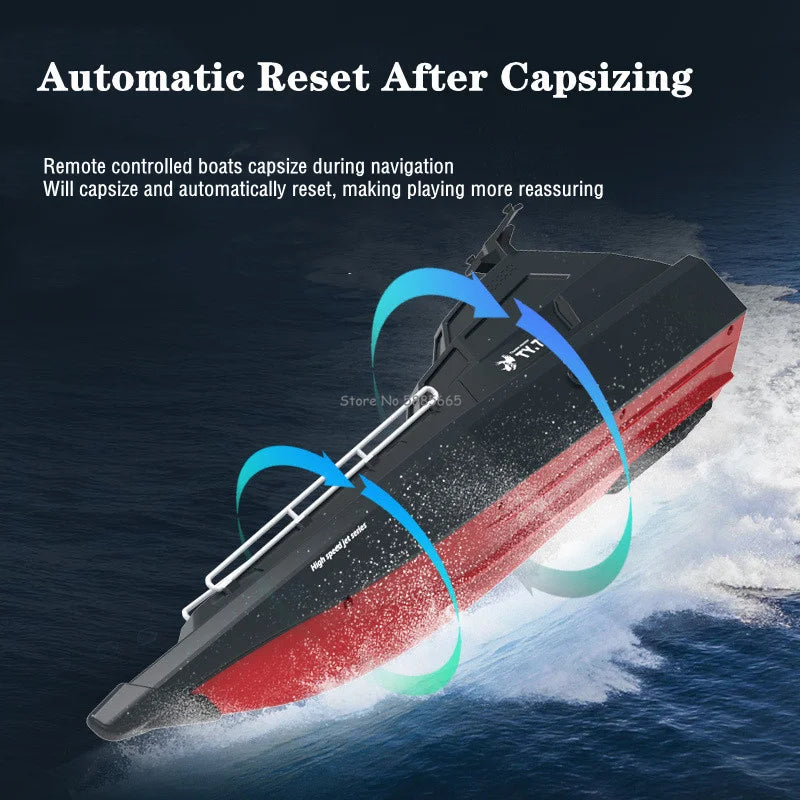 Summer 40KM/H High-Speed RC SpeedBoat Boat Model 200M Waterproof Capsized Reset Low Battery Alarm Electric Remote Control Boat
