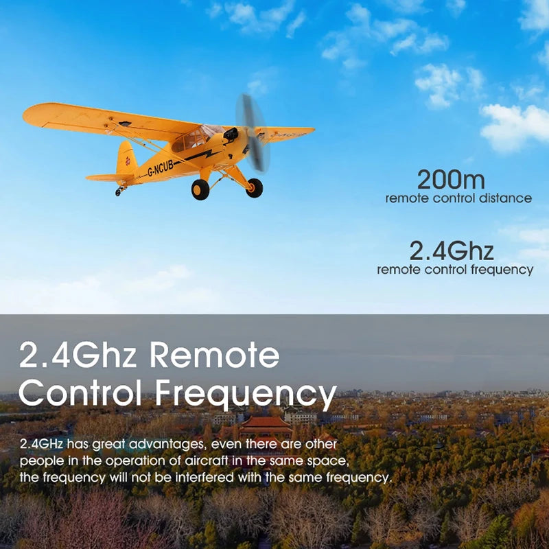 2024 RC Airplane WLtoys A160 Upgrade J3-CUB 5CH Remote Control Plane 3D/6G 1406 Brushless Motor Outdoor Foam Fixed-wing aircraft