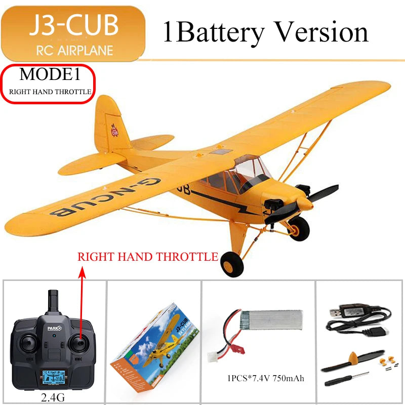 2024 RC Airplane WLtoys A160 Upgrade J3-CUB 5CH Remote Control Plane 3D/6G 1406 Brushless Motor Outdoor Foam Fixed-wing aircraft