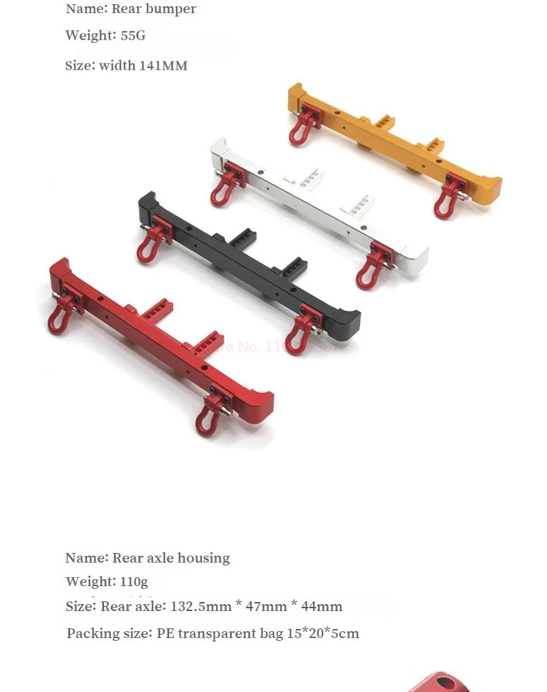 HB 1/10 ZP1001-ZP1007 RC Car Upgrade Metal Front Rear Bumper Shock Absorber Steering Cup Gear Steering Gear Arm Spare Parts