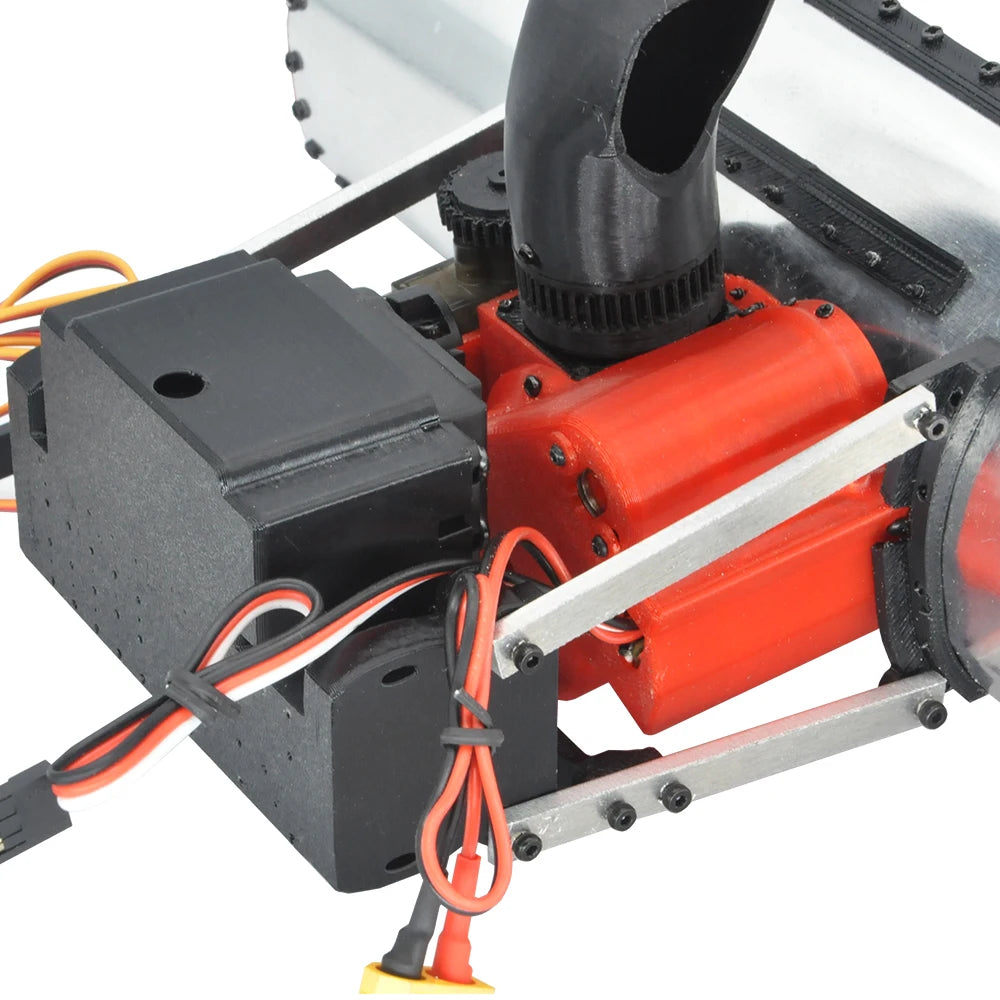 RC Metal Snowplow with 3D Printed Snow Blower Snow Shovel Lift Turbine Blows Snow for RC Crawler Car Tamiya Truck Bulldozer Car