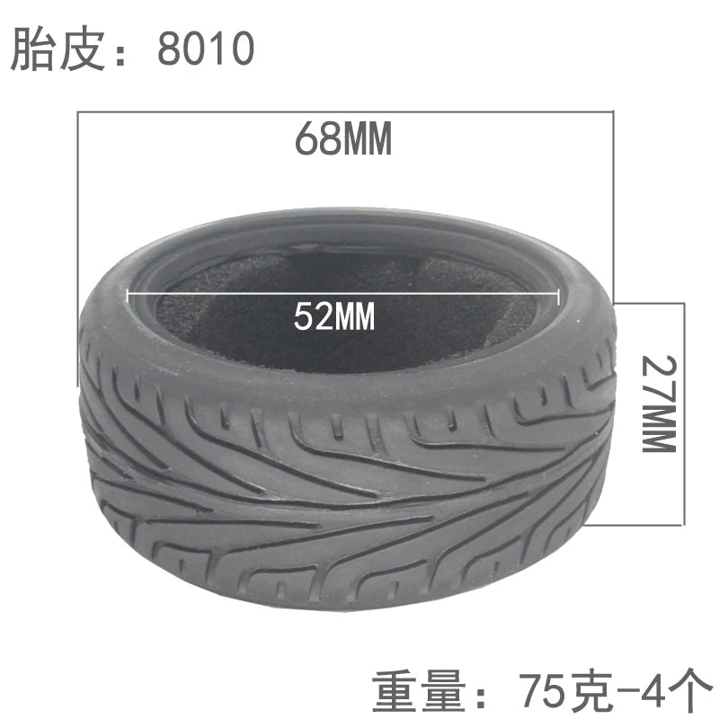 1:10 Scale RC model Car parts On Road 26mm High Grip Rubber Tires Fit HSP HPI HIMOTO REDCAT Racing for HSP 94123/94122/94103