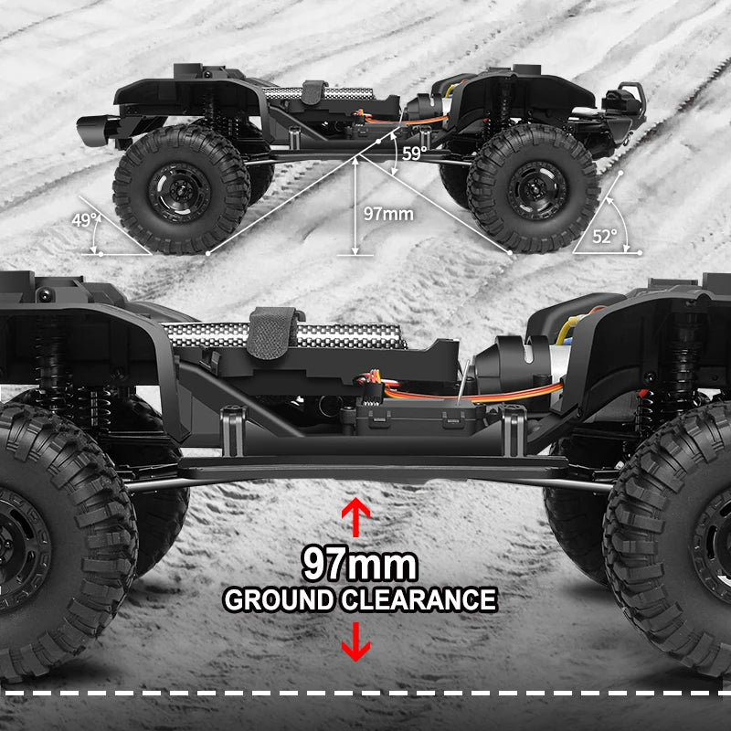 HB 1/10 RC Crawler R1001 4WD RTR Off-road Car with LED 2.4G Electric Remote Control Climbing Rock Buggy Vehicle for Adults