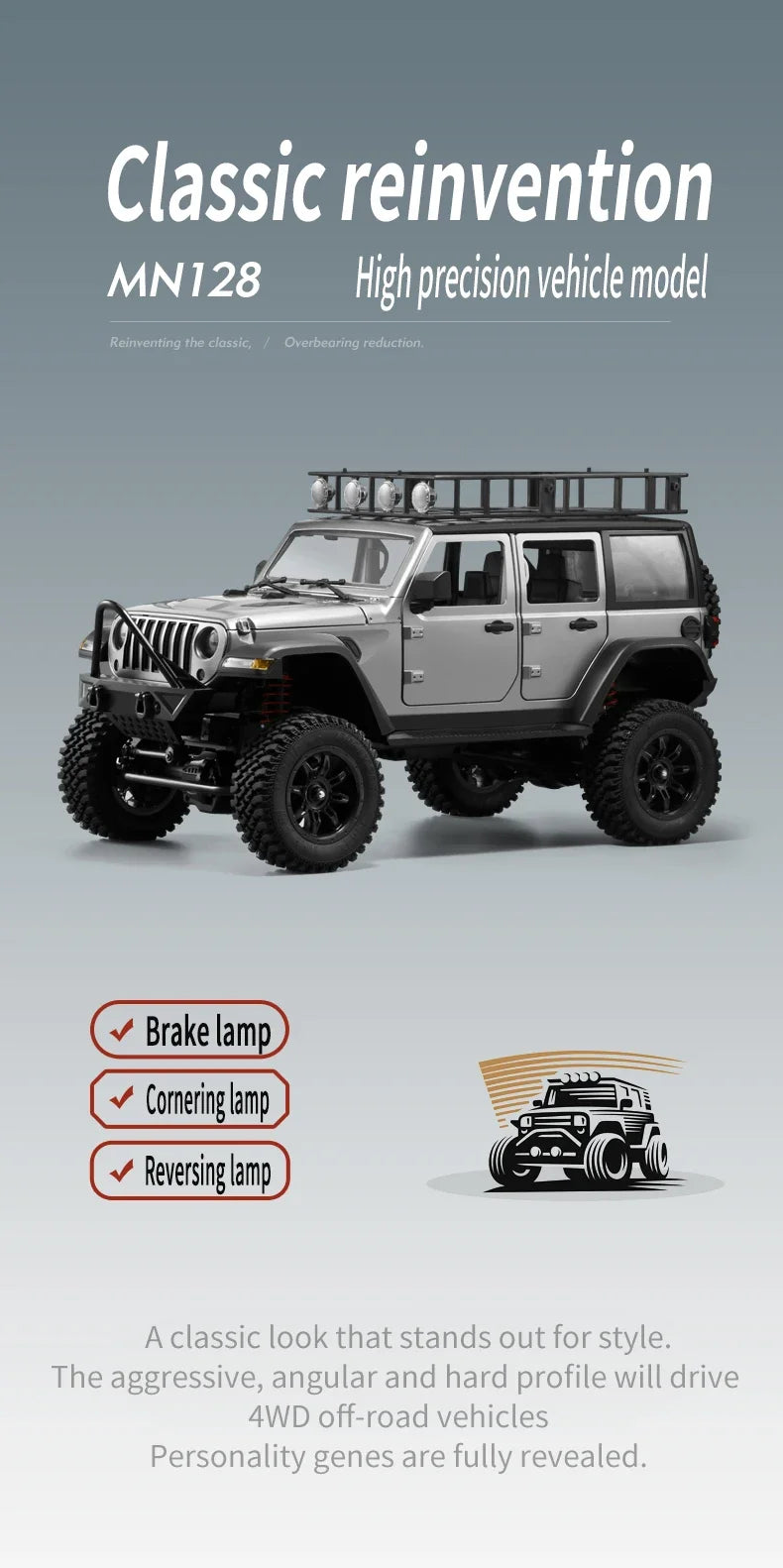 MN MODEL MN128 RC Crawler 4x4 Car 2.4G Climbing Buggy Professional with LED Light Full Scale Remote Control Cars