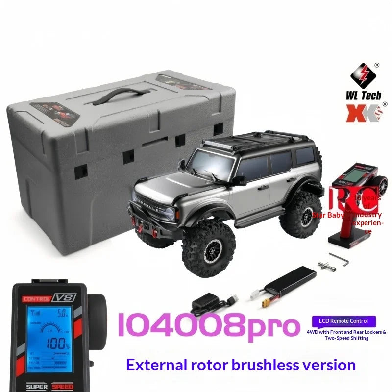 WLtoys 104006 Pro 1/10 RC Electric 4WD Off Road Rock Crawler With Front Rear Differential Lock Dual Speed Transmission Model Car