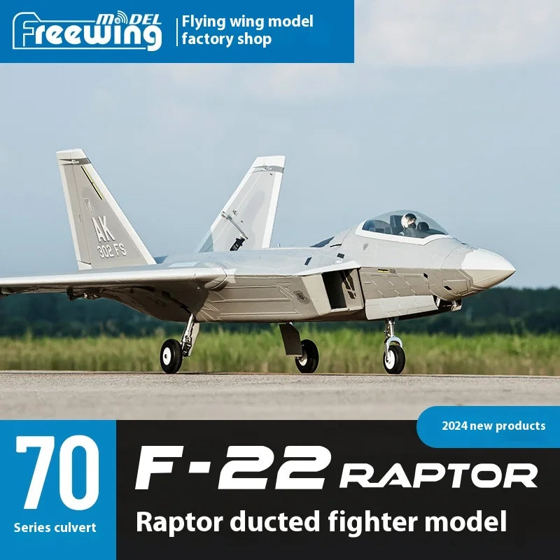 Freewing Flying Wing Model 70mm F-22 Raptor American "Raptor" Channel Fifth Generation Fighter Model Aircraft Toy Model