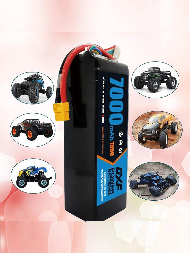 DXF 6S Lipo 22.2V 7000mAh 10000mAh 5200mAh Softcase Battery with XT60 EC5 XT90 for Car Truck Tank RC Buggy Truggy Racing Hobby