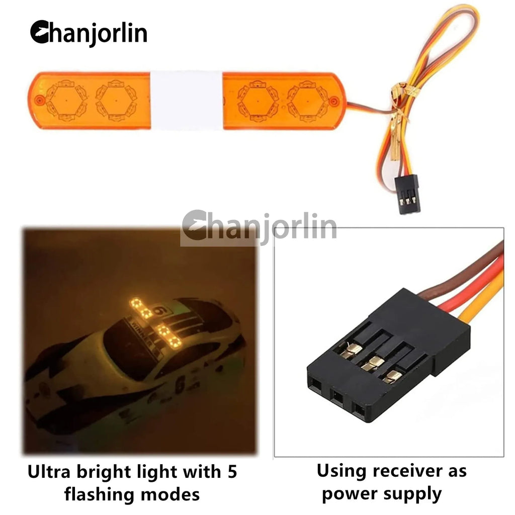 Police Flash LED Light Alarming Lights Accessories for 1:8 1:10 RC Car Axial HSP HPI Kyosho Tamiya SCX10 D90 Upgrade Parts