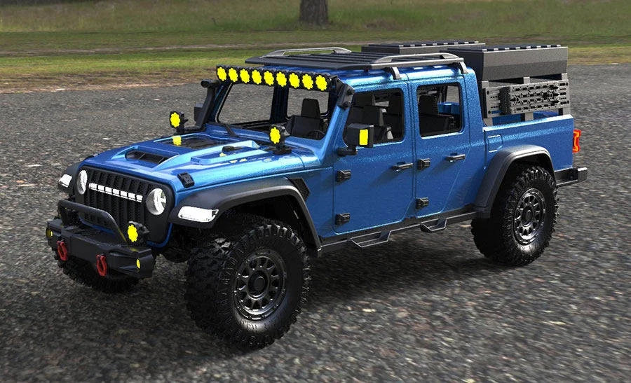 Maker Model CK5812 RC 1/7 Scale Electric 4WD Rock Crawler Truck Remote Control Two Speed Diff Lock Off Road Vehicle With LED Bar