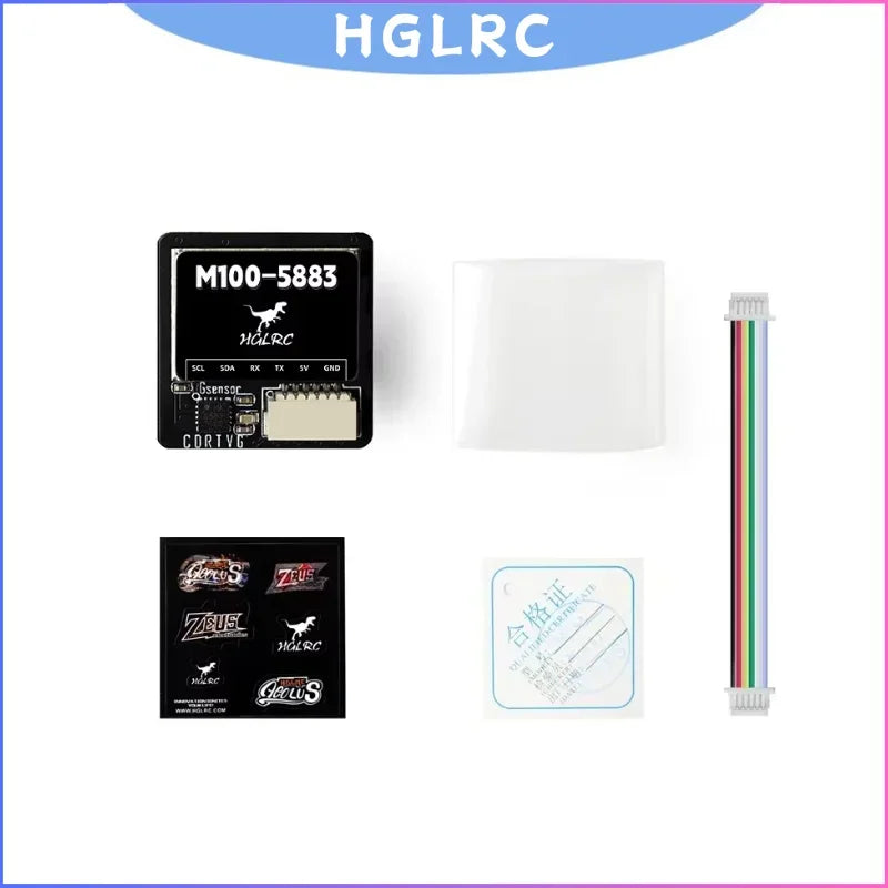 HGLRC M100-5883 M10 GPS Module with Compass Ceramic Antenna On-board LED Indicators 21x21mm for RC Airplane FPV Long Range