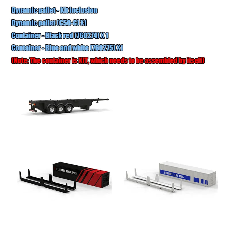 Turbo Racing C50-T 1:76 C50 Remote Control Truck Simulated Vehicle Lights and Horn RTR Version Toy Car