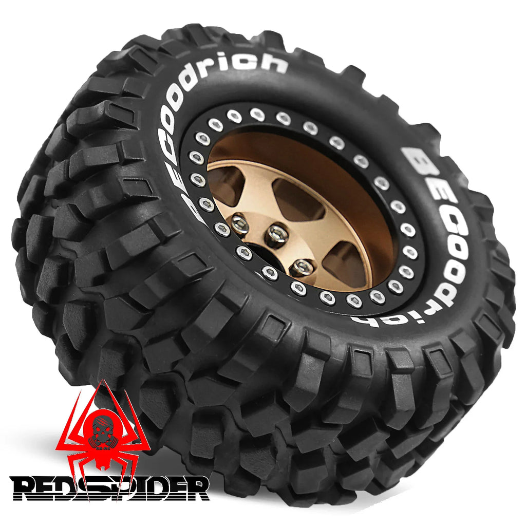4pcs 1.9" Rubber Tires Beadlock Wheels Rims for 1/10 RC Crawler Car Traxxas TRX4 Axial SCX10 90046 90047 MST HSP Redcat Gen8