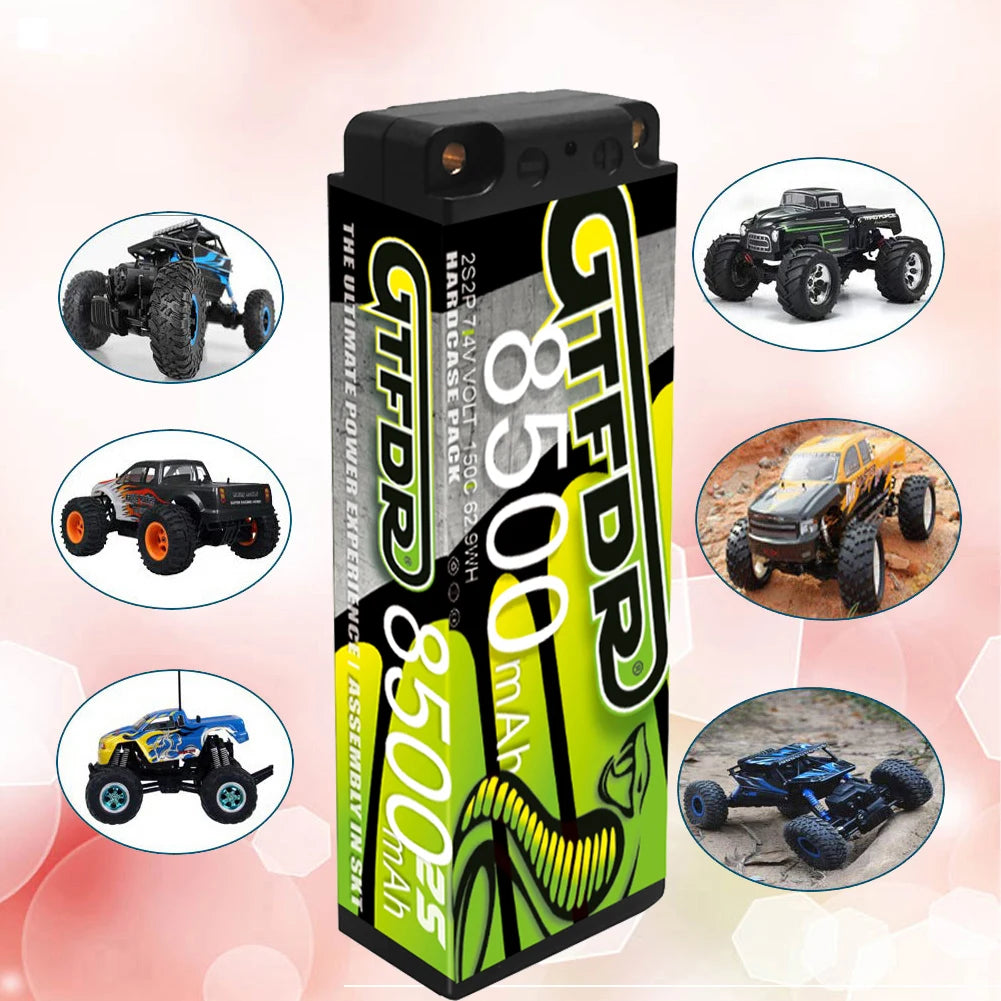 GTFDR 7.6V 7.4V 2S 5MM SHORTY HV 5200MAH 7200MAH 7000MAH 6300MAH 8400MAH 8500MAH 9400MAH 120C 150C 140C  Battery Rc Lipo 1/10