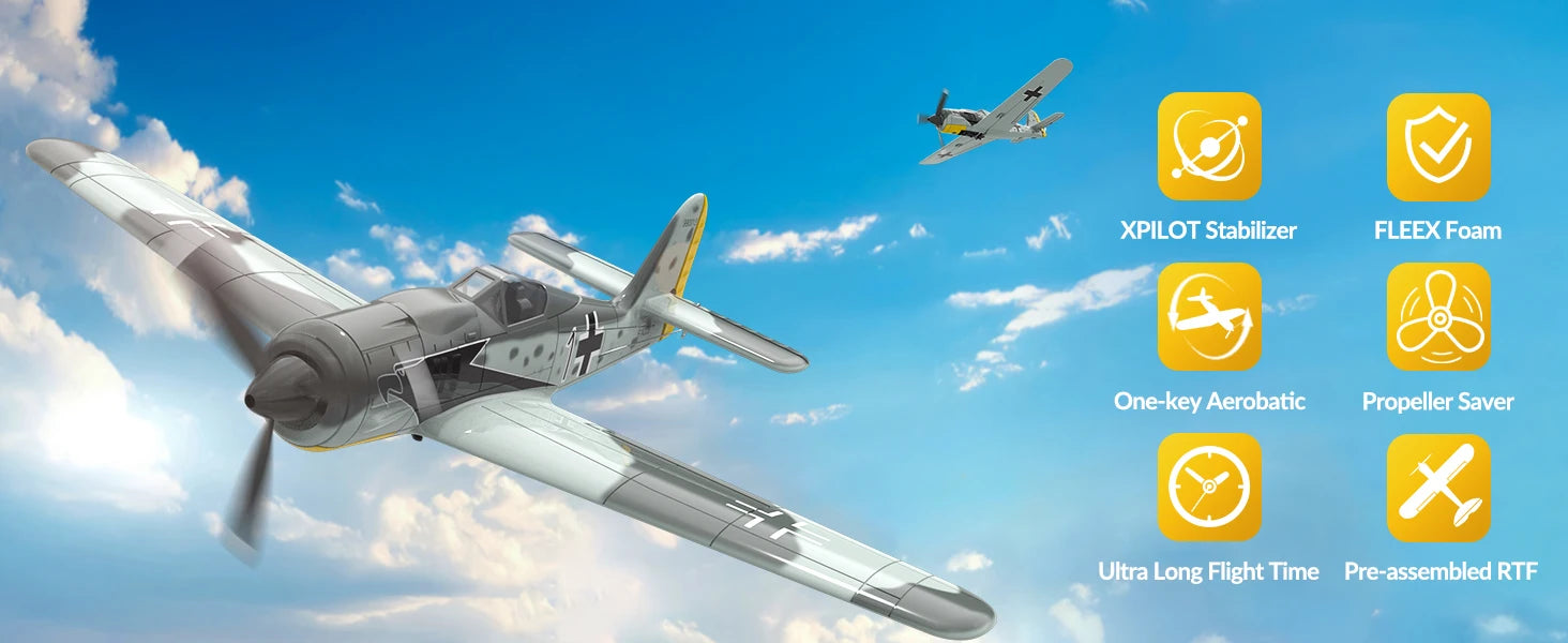 Volantex New Spitfire RC Plane EPP 400mm Wingspan RC Fighter One Key Aerobatic 2.4G 4CH RTF Warbird Plane