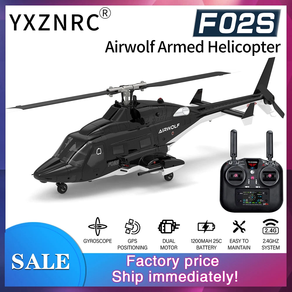 YUXIANG Airwolf RC Helicopter 1:34 9CH GPS Brushless Optical Flow Positioning