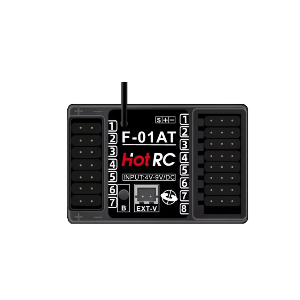 HotRC CT-10B 10CH 2.4G Color Screen Transmitter 10 Channel Remote Control F-10A F-01A 4/6/8/10CH Gyro Receiver for RC Car Boat